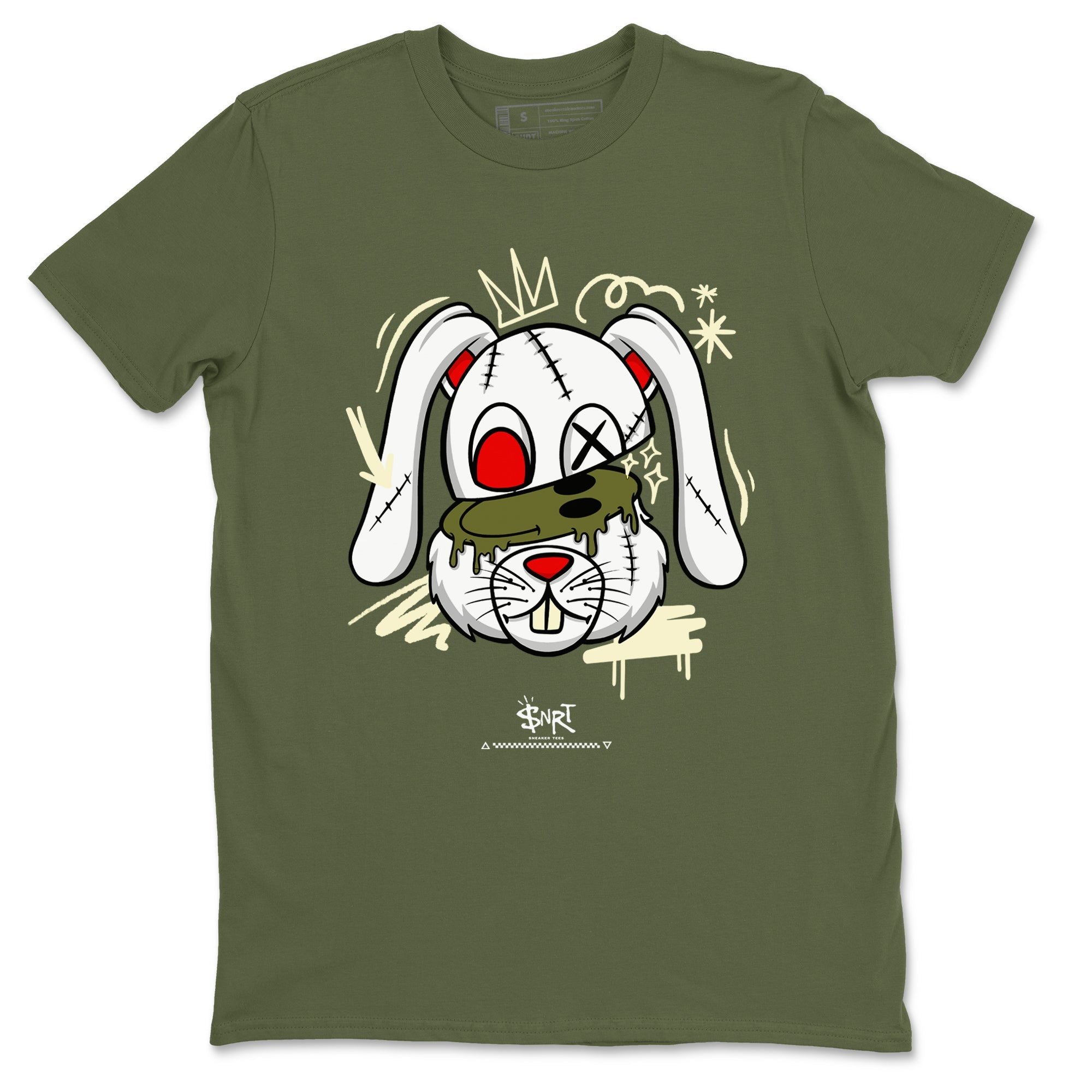 Crazy Bunny Sneaker Tees - Air Jordan 1 Travis Scott Medium Olive