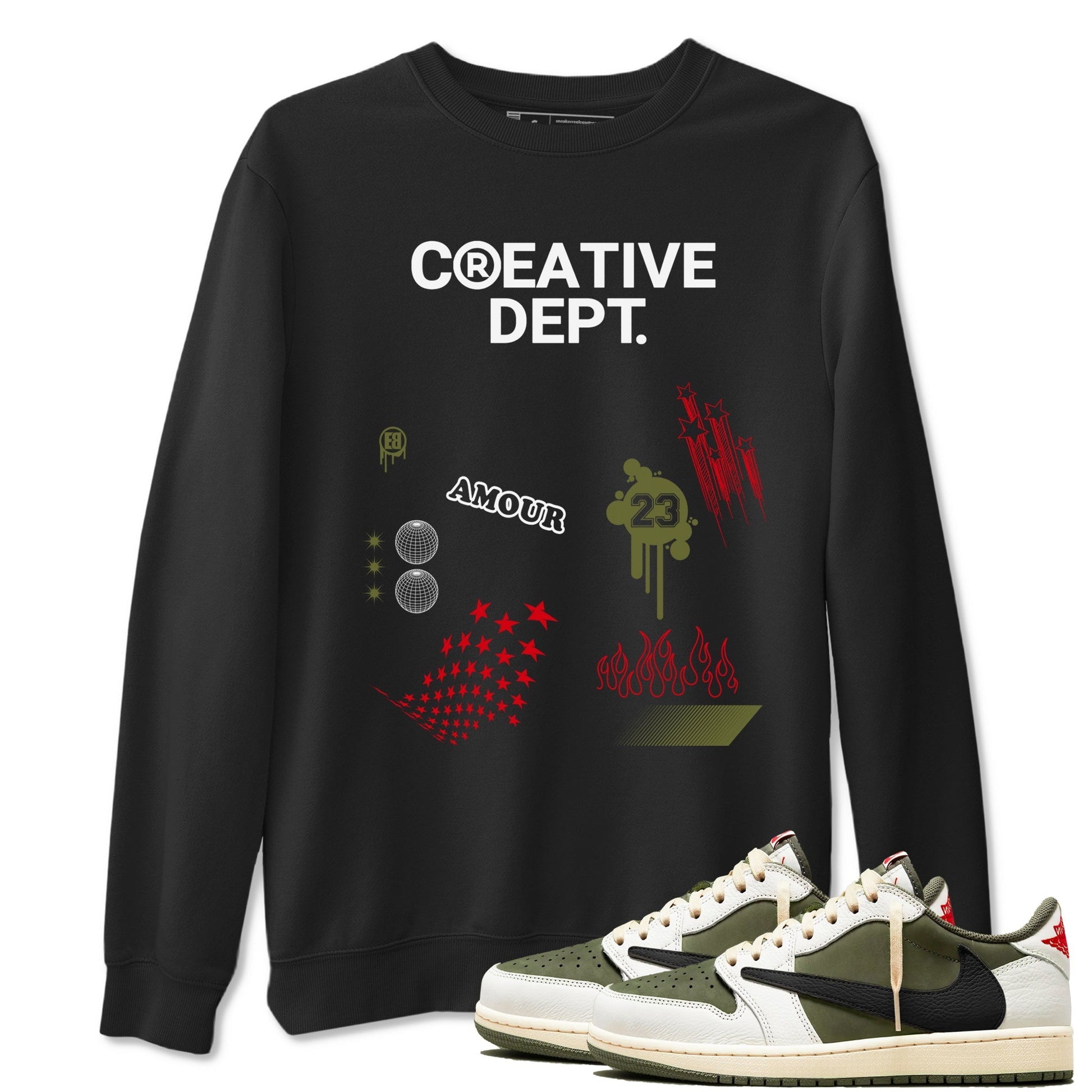 Creative Dept Sneaker Tees - Air Jordan 1 Travis Scott Medium Olive