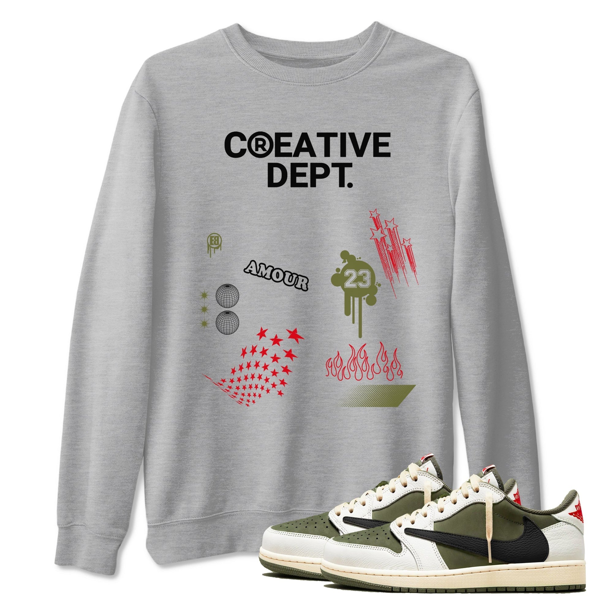 Creative Dept Sneaker Tees - Air Jordan 1 Travis Scott Medium Olive