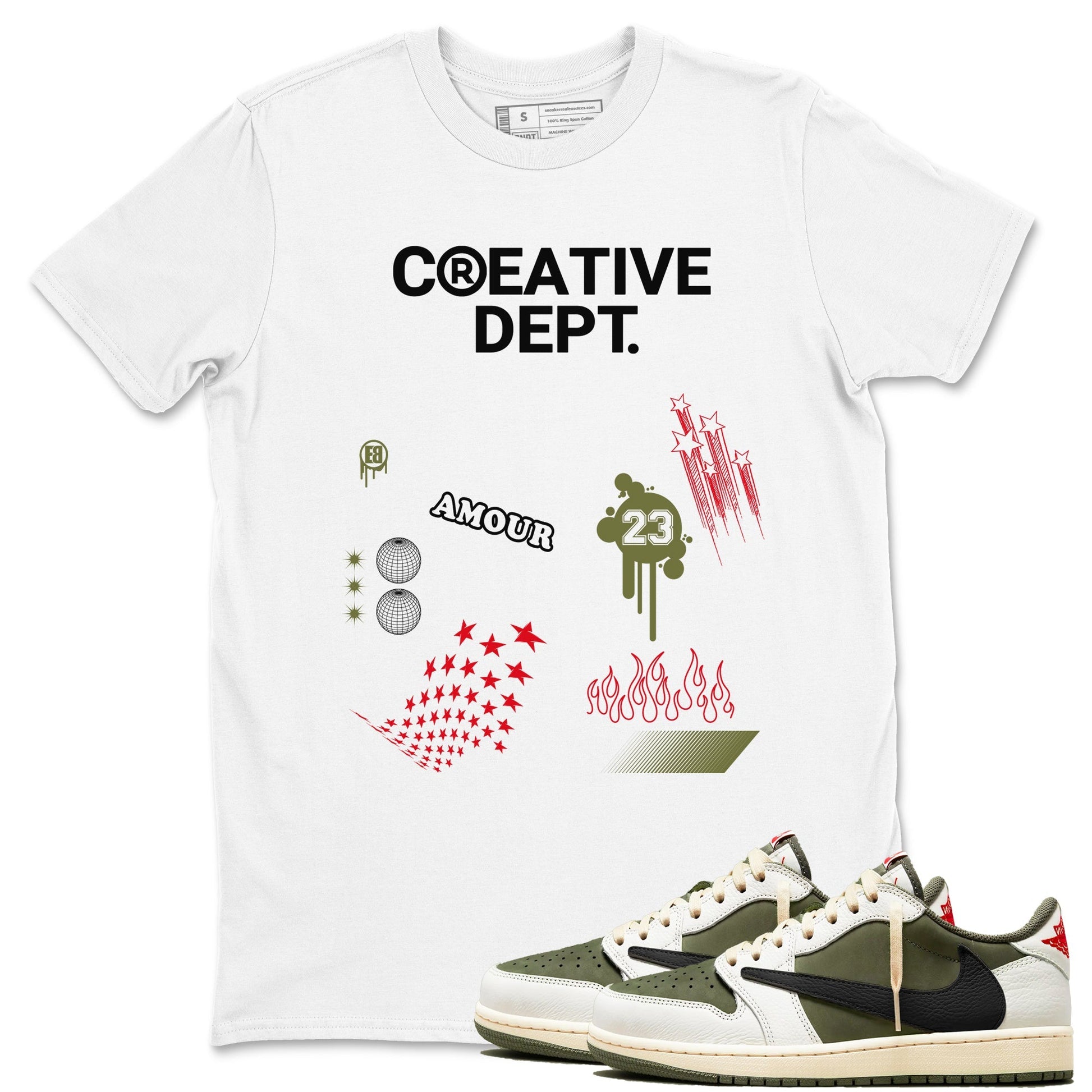 Creative Dept Sneaker Tees - Air Jordan 1 Travis Scott Medium Olive