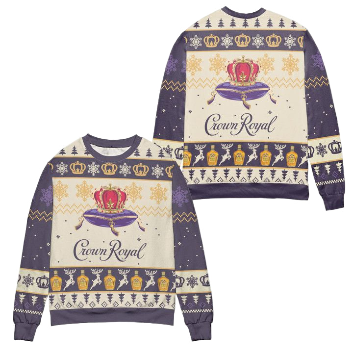 Crown Royal Logo Snowflakes Ugly Christmas Sweater ? Usalast