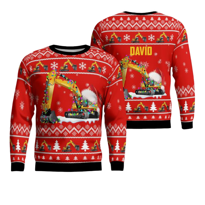 Custom Name Excavator Christmas Sweater 3D ? Usalast