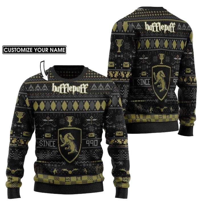 Custom Name Harry Potter Hufflepuff Ugly Sweater ? Usalast