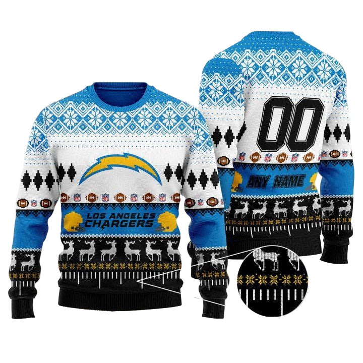 Custom Name Number Nfl Los Angeles Rams Playing Field Ugly Christmas Sweater ? Usalast