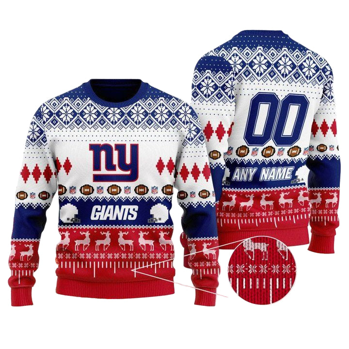 Custom Name Number Nfl New York Jets Playing Field Ugly Christmas Sweater ? Usalast