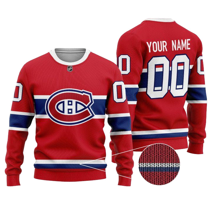 Custom Name Number Nhl Montreal Canadiens Red Sweater ? Usalast