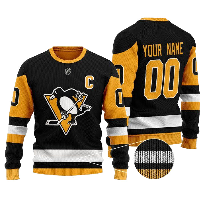 Custom Name Number Pittsburgh Penguins Nhl Black 3D Sweater ? Usalast