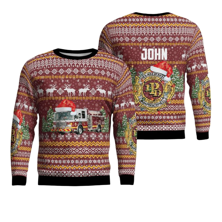 Custom Name Palmerton Pennsylvania Palmerton Fire Department Christmas Sweater 3D ? Usalast