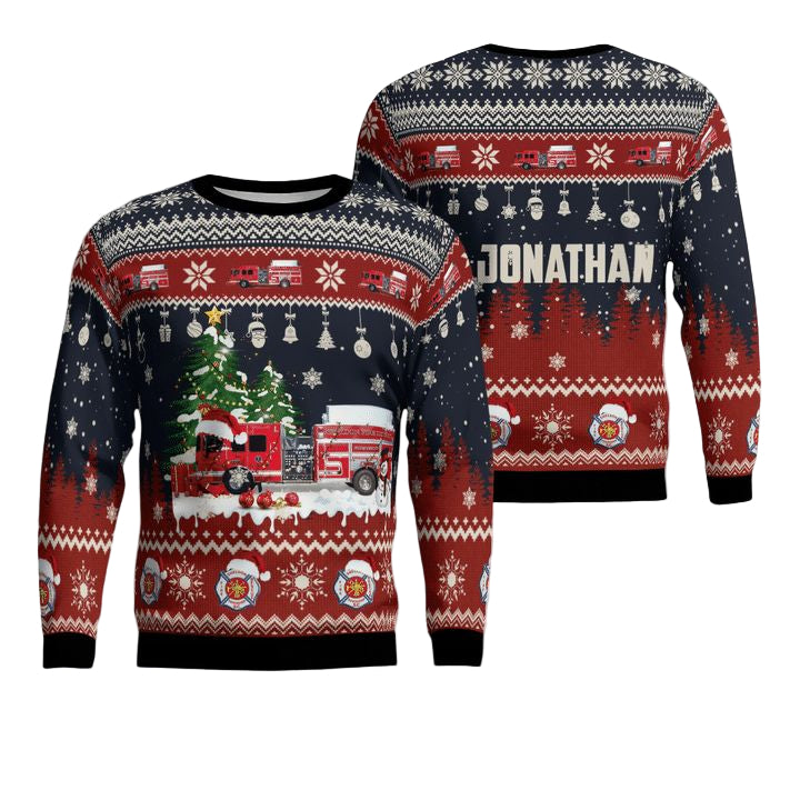 Custom Name Sheldon South Carolina Sheldon Fire Department Christmas Sweater 3D ? Usalast