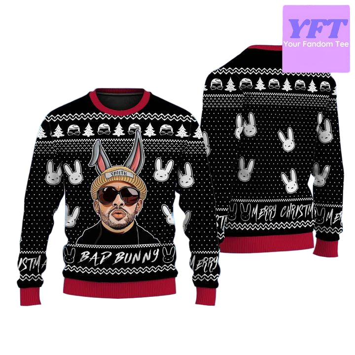 Customized Bad Bunny Sin Ti Bad Bunny 2022 Xmas 3d Ugly Christmas Sweater ? Usalast