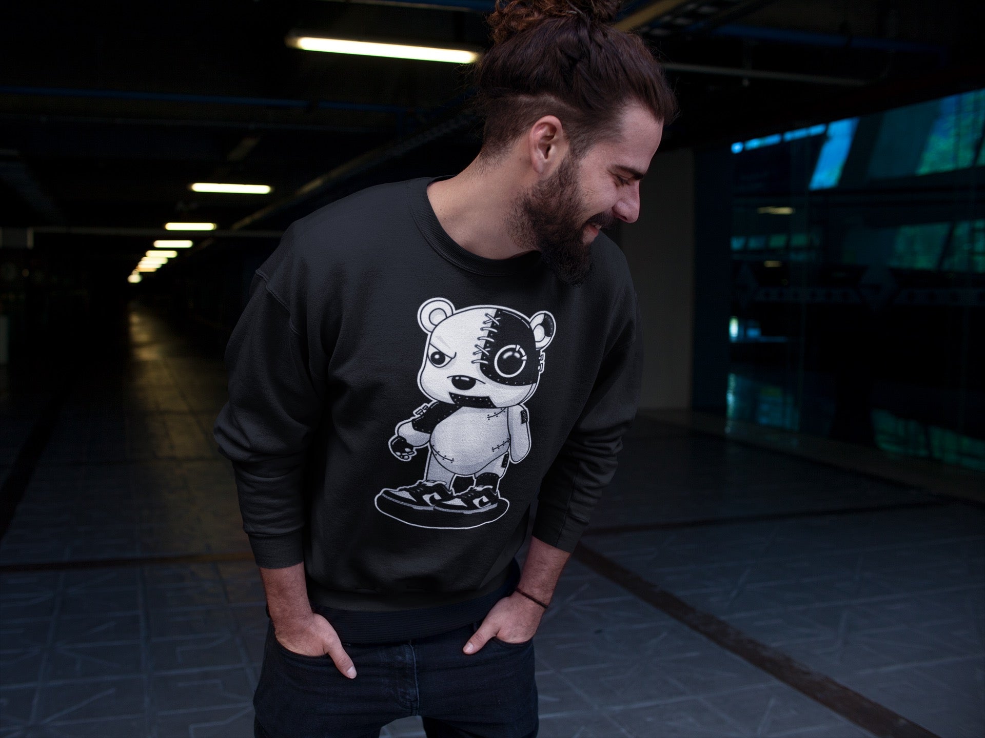 Cyborg Bear Unisex Tops - Dunk Panda