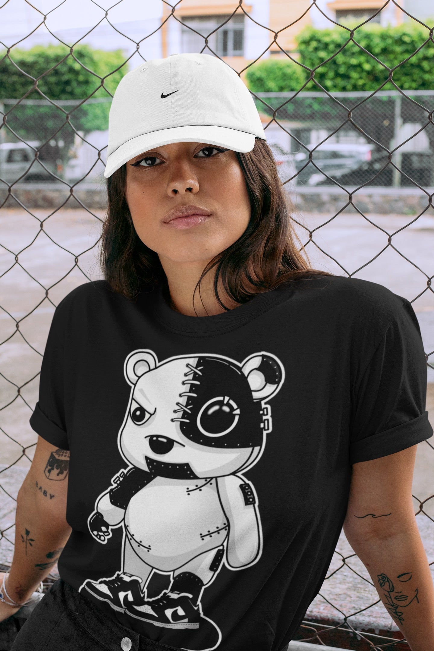 Cyborg Bear Unisex Tops - Dunk Panda