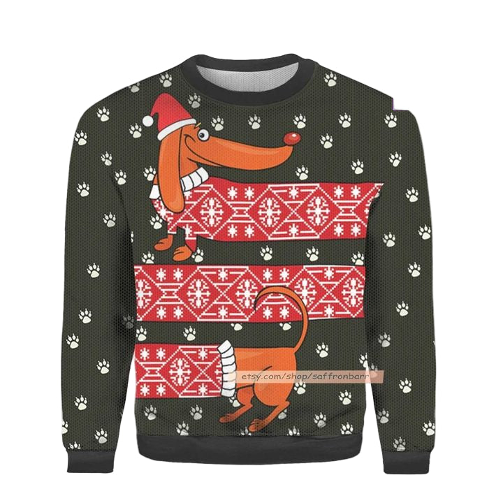 Dachshund Believe All Over Print 3d Ugly Christmas Sweater ? Usalast