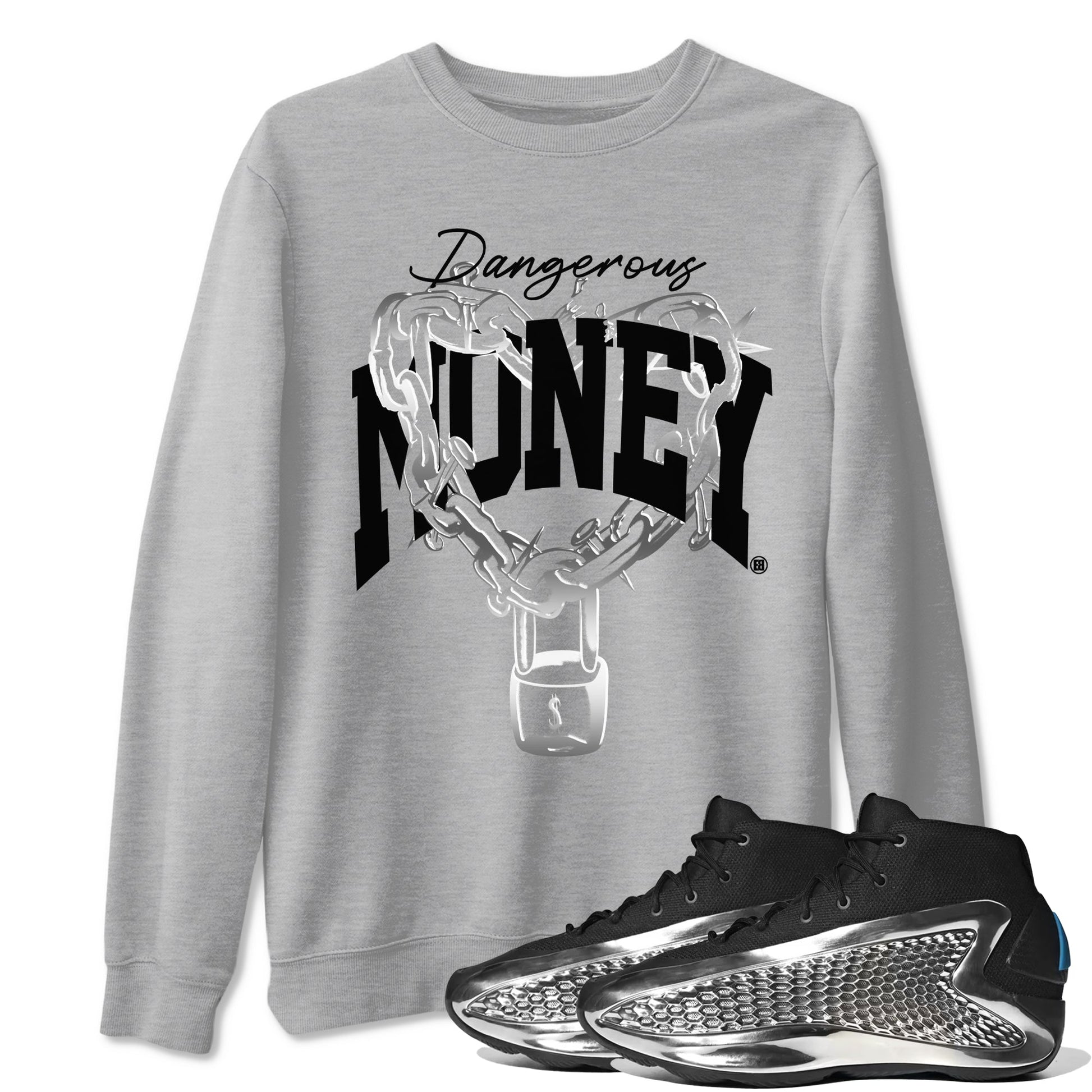 Dangerous Money Sneaker Tees - AE 1 Silver Metallic