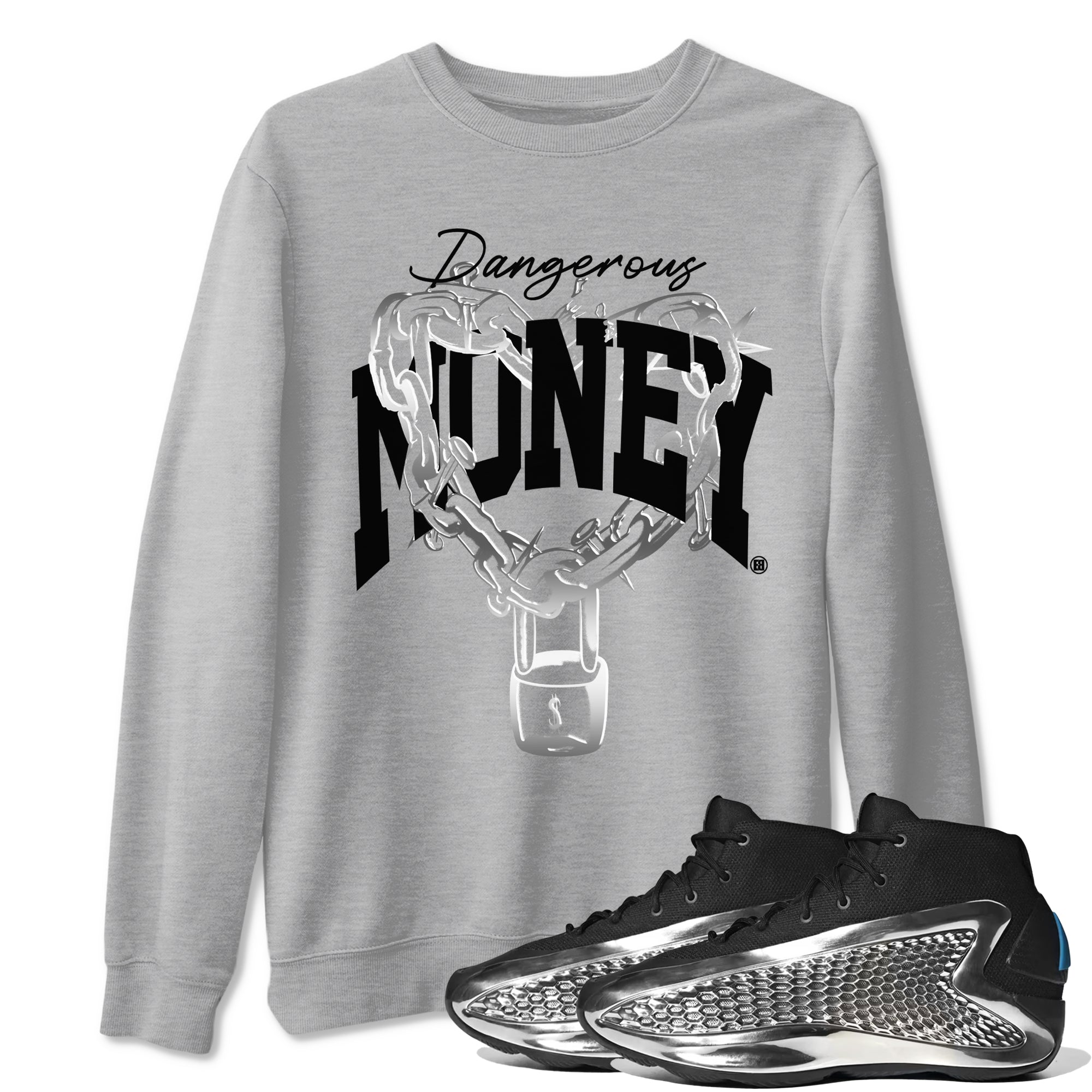 Dangerous Money Sneaker Tees - AE 1 Silver Metallic