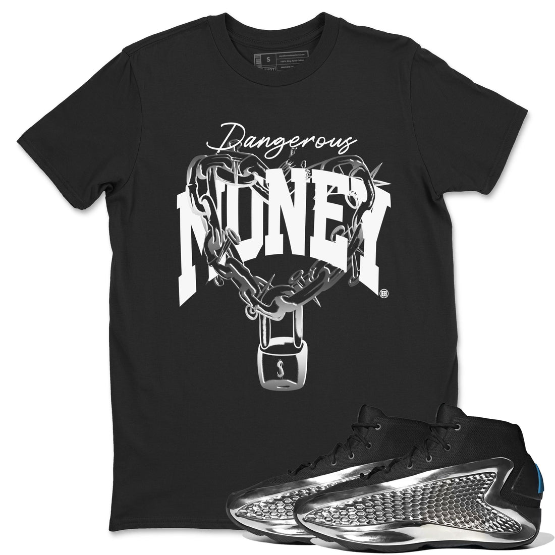 Dangerous Money Sneaker Tees - AE 1 Silver Metallic