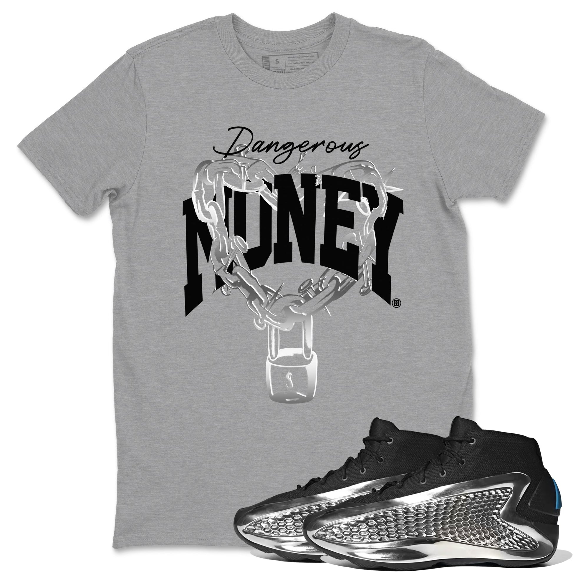 Dangerous Money Sneaker Tees - AE 1 Silver Metallic