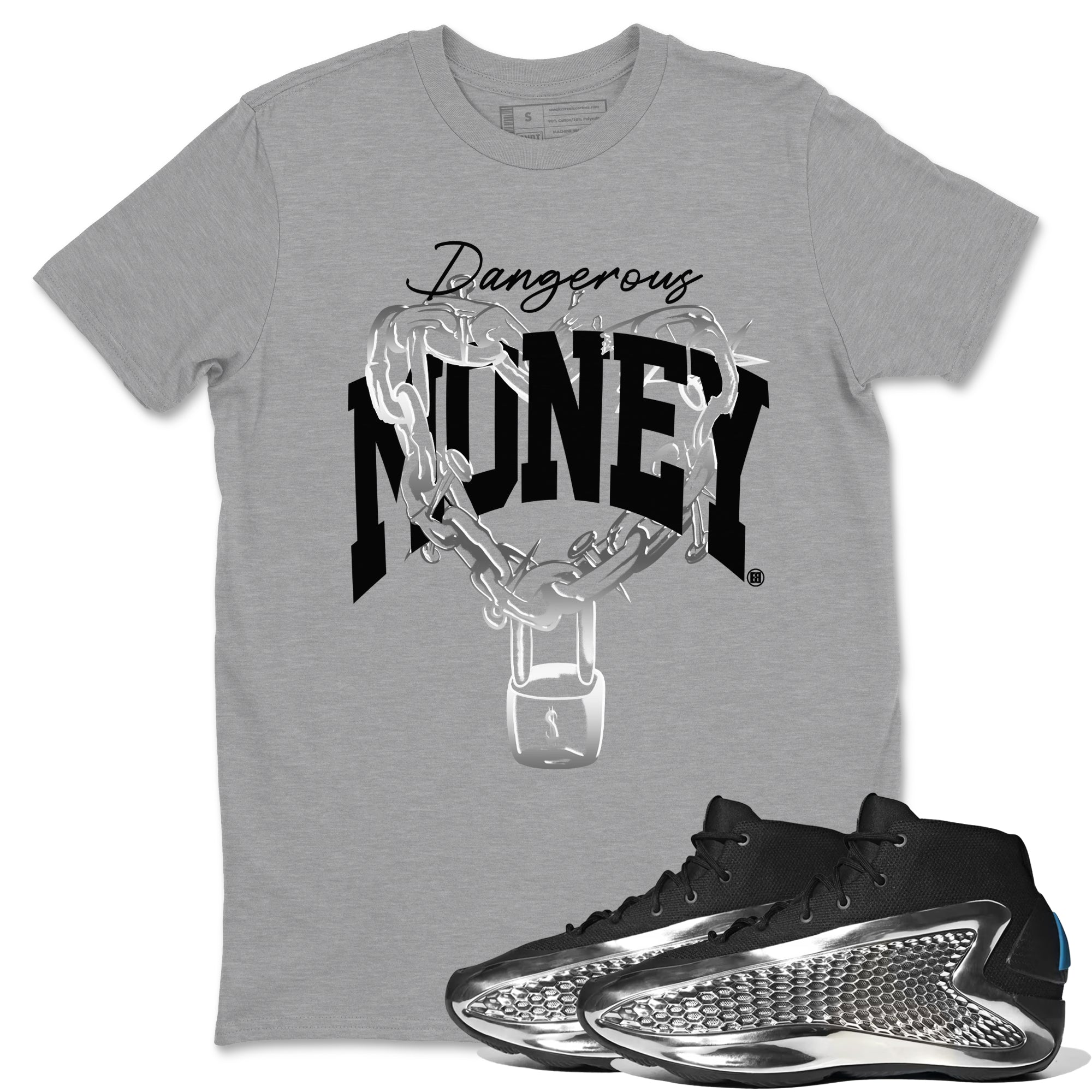 Dangerous Money Sneaker Tees - AE 1 Silver Metallic