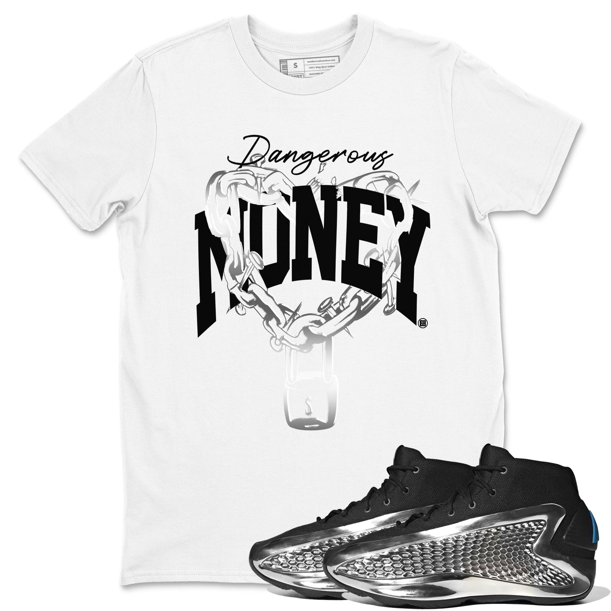 Dangerous Money Sneaker Tees - AE 1 Silver Metallic