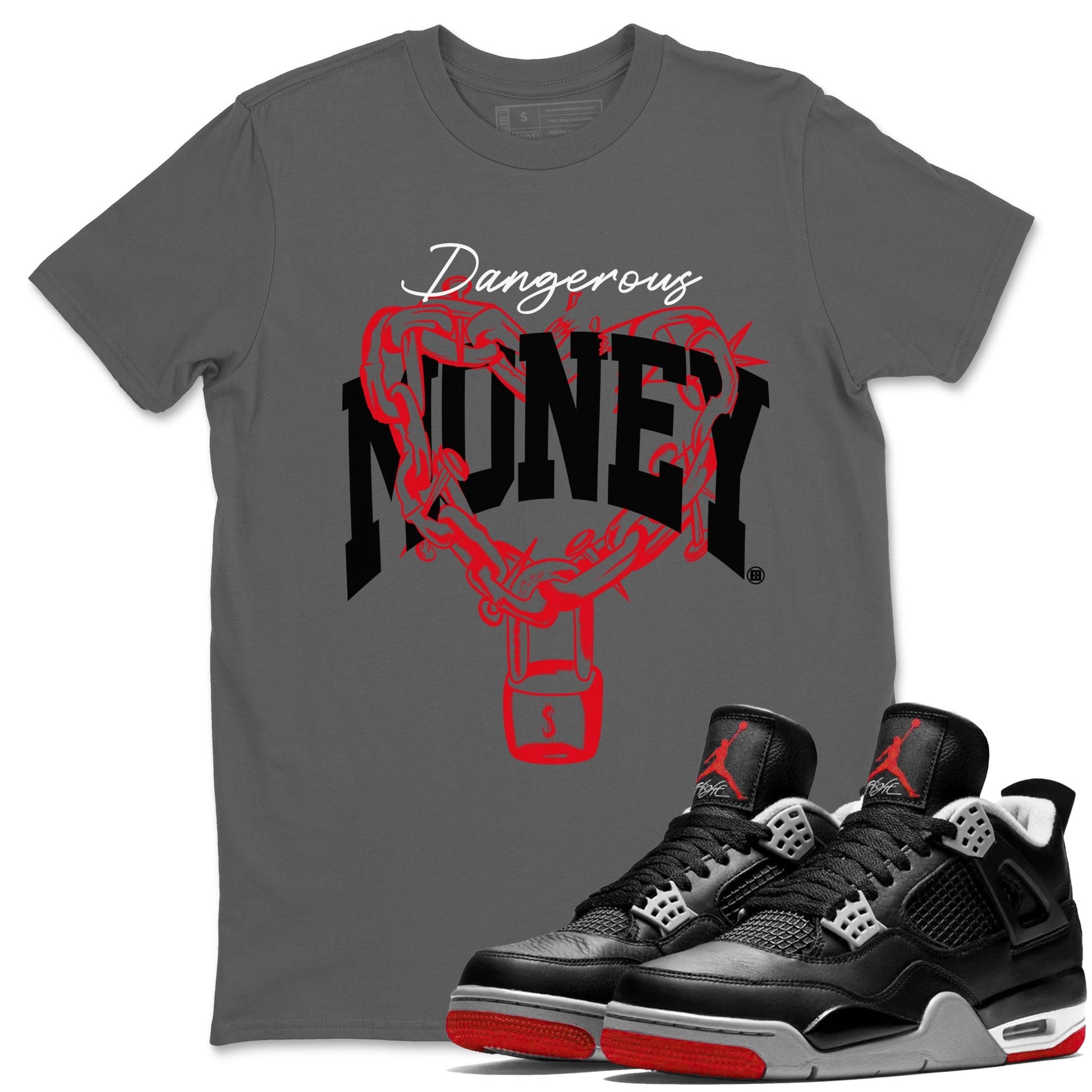 Dangerous Money Sneaker Tees - Air Jordan 4 Bred Reimagined