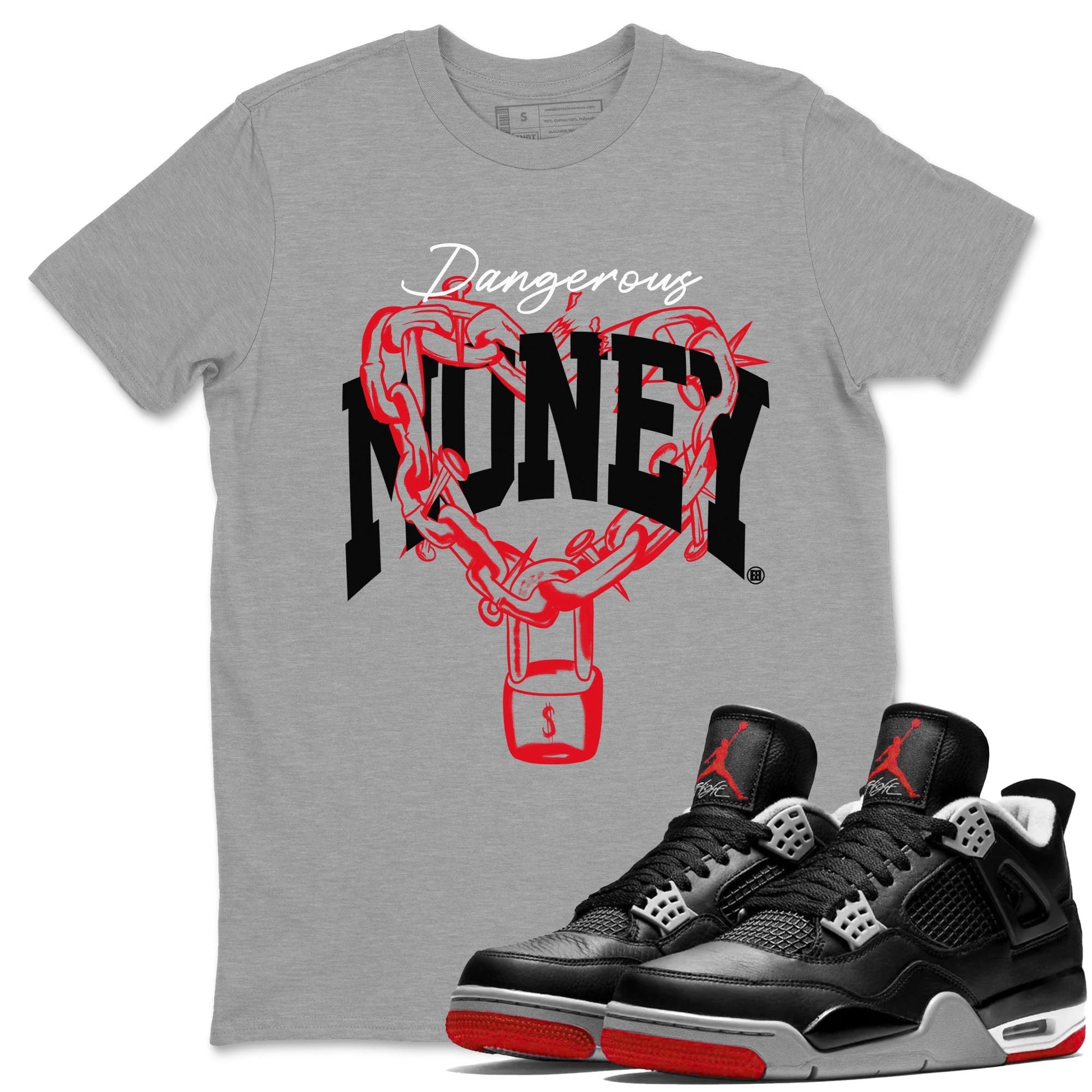 Dangerous Money Sneaker Tees - Air Jordan 4 Bred Reimagined