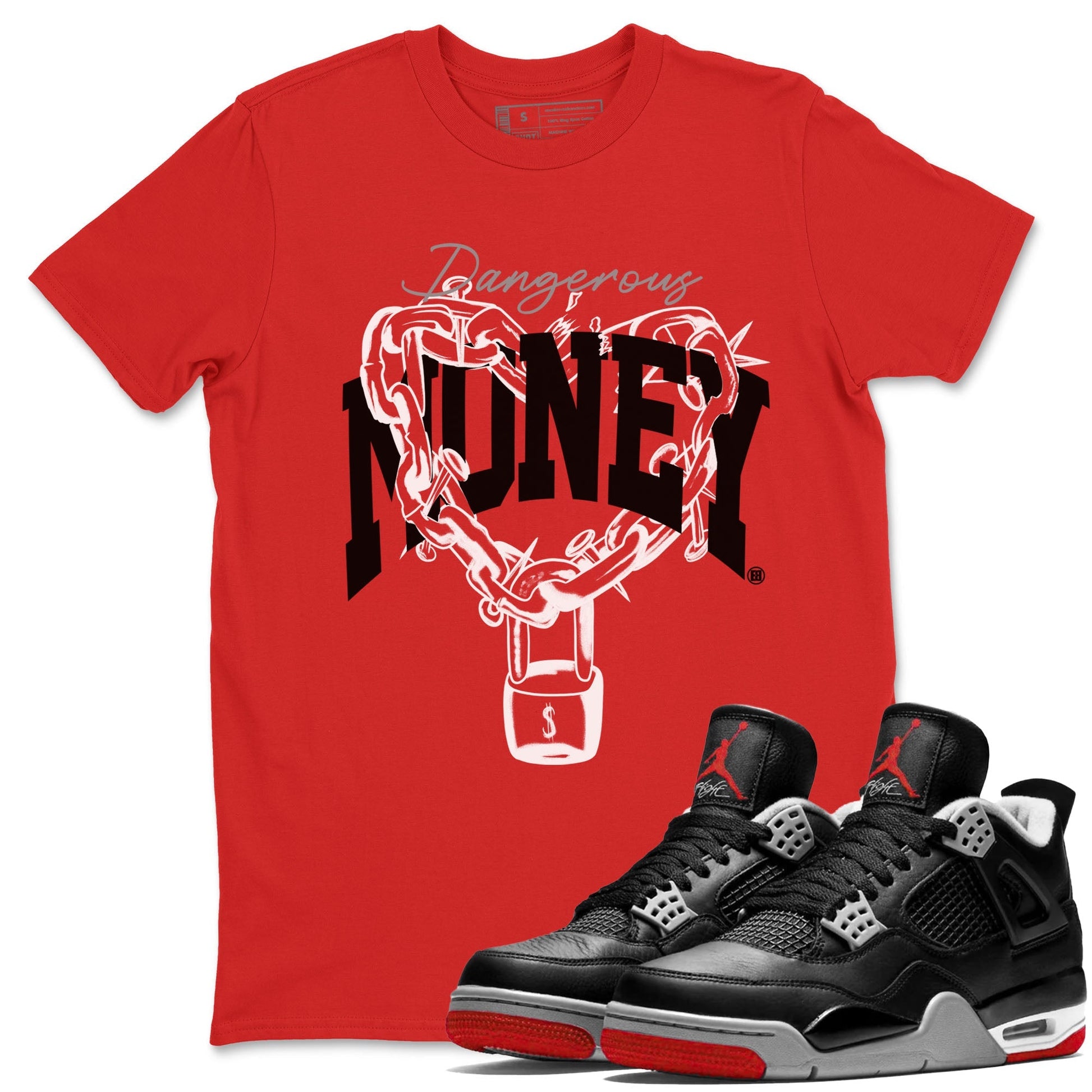 Dangerous Money Sneaker Tees - Air Jordan 4 Bred Reimagined