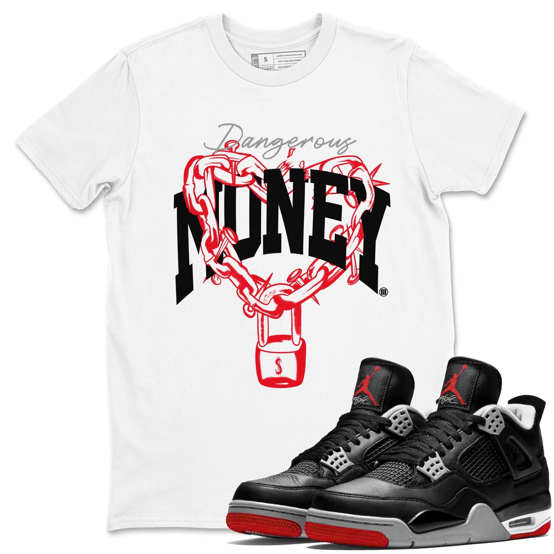 Dangerous Money Sneaker Tees - Air Jordan 4 Bred Reimagined
