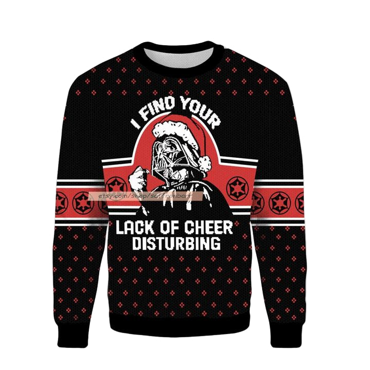 Darth Vader Star Warsss I Find Your Lack of Cheer Disturbing Ugly Christmas 3D Sweater ? Usalast