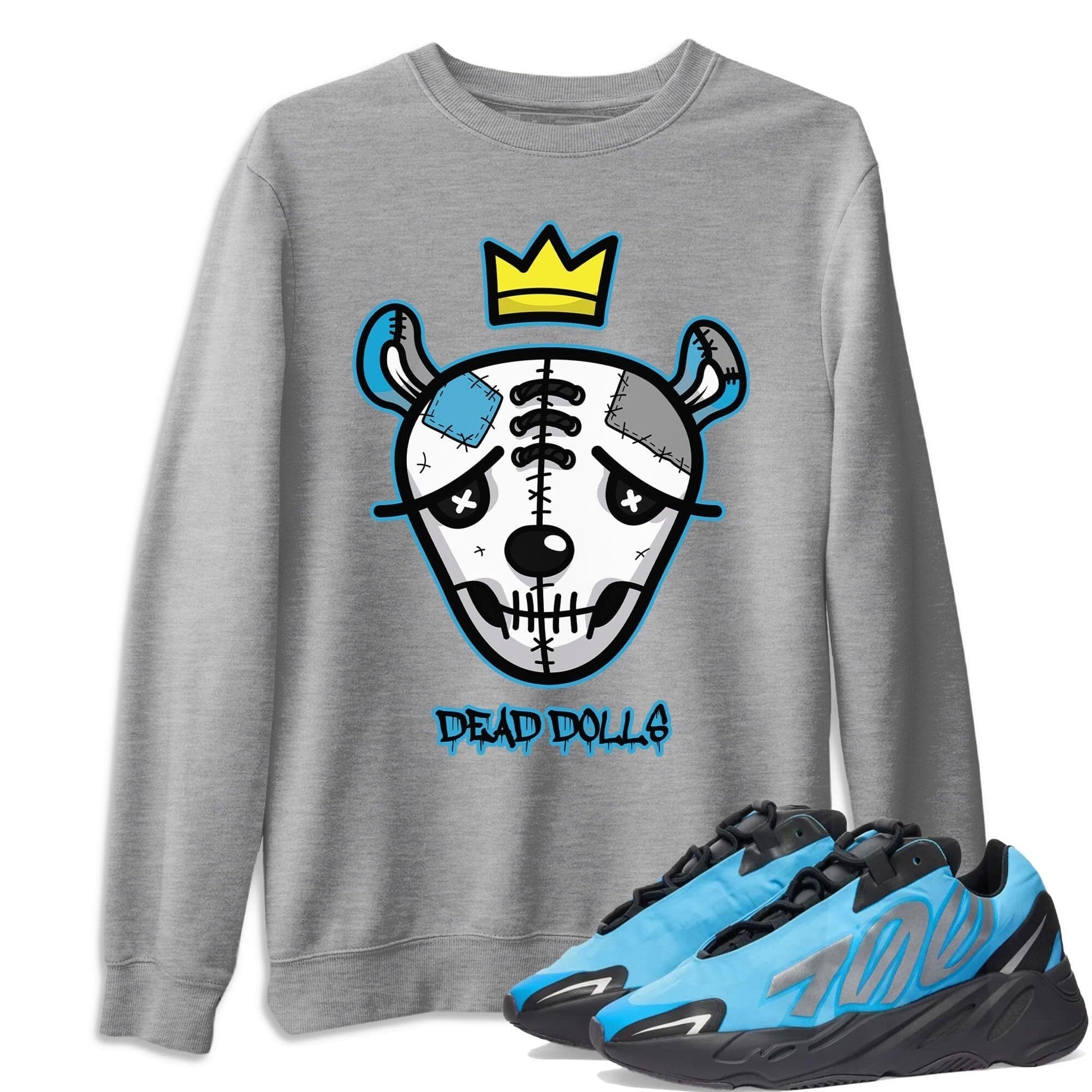 Dead Dolls Face Unisex Tops - Yeezy 700 Bright Cyan