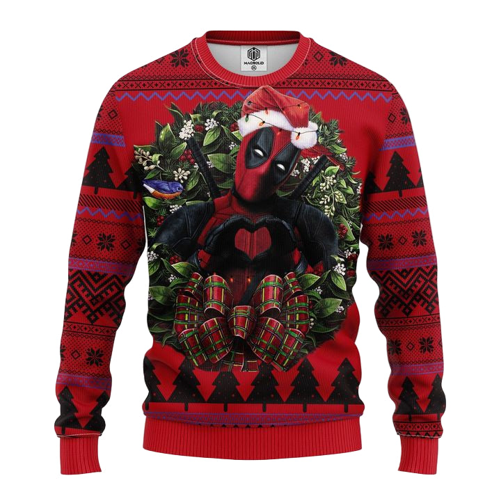 Deadpool Heart Noel Mc Ugly Christmas Sweater Thanksgiving Gift ? Usalast