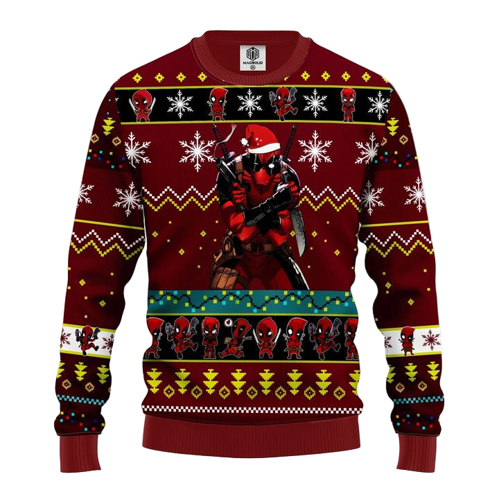 Deadpool Ugly Christmas Sweater Red 1- Amazing Gift Idea Thanksgiving Gift ? Usalast