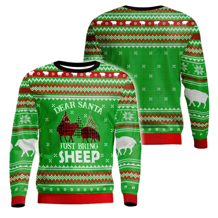 Dear Santa Just bring Sheep Unisex 3D Ugly Christmas Sweater ? Usalast