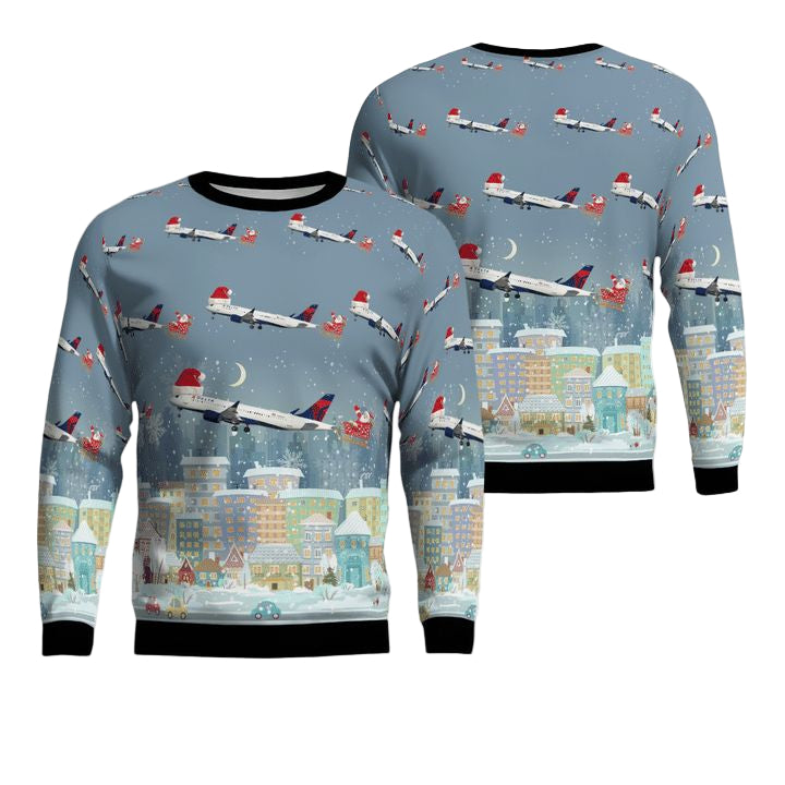 Delta Air Lines Airbus A220-300 Christmas Sweater 3D ? Usalast