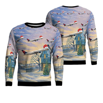 Delta Air Lines Boeing 757-232 Christmas Sweater 3D ? Usalast
