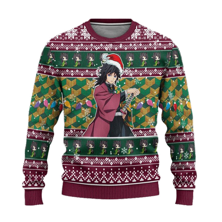Demon Slayer Giyuu Tomioka Anime Ugly Christmas Sweater Xmas Gift ? Usalast