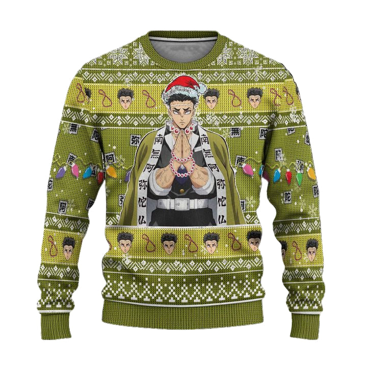 Demon Slayer Gyomei Himejima Anime Ugly Christmas Sweater Xmas Gift ? Usalast