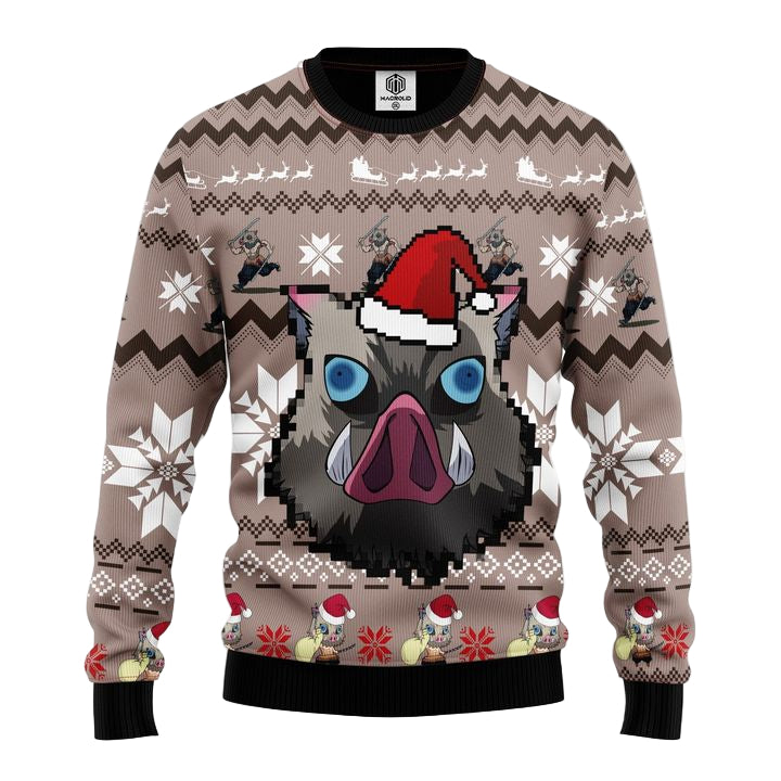 Demon Slayer Kimetsu No Yaiba Hashibira Inosuke Ugly Christmas Sweater Amazing Gift Idea Thanksgiving Gift ? Usalast