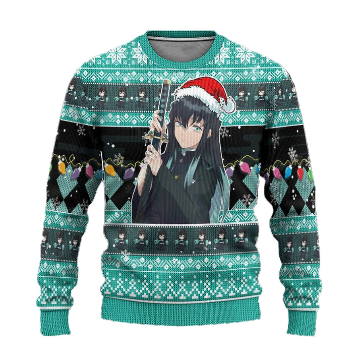Demon Slayer Muichiro Tokito Anime Ugly Christmas Sweater Xmas Gift ? Usalast