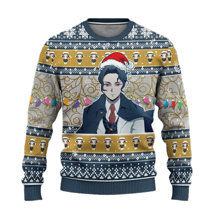 Demon Slayer Muzan Kibutsuji Anime Ugly Christmas Sweater Xmas Gift ? Usalast