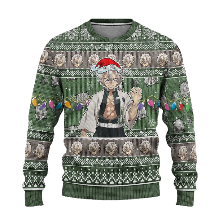 Demon Slayer Sanemi Shinazugawa Anime Ugly Christmas Sweater Xmas Gift ? Usalast