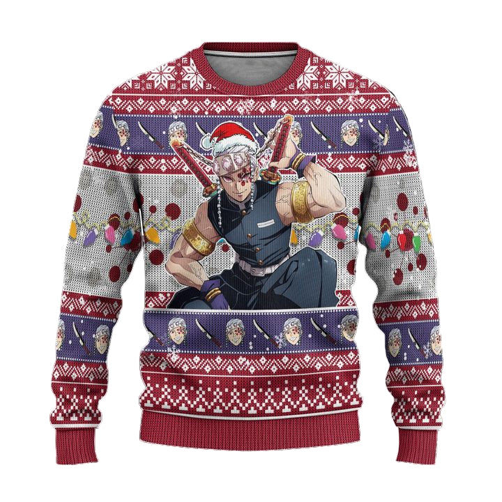 Demon Slayer Tengen Uzui Anime Ugly Christmas Sweater Xmas Gift ? Usalast