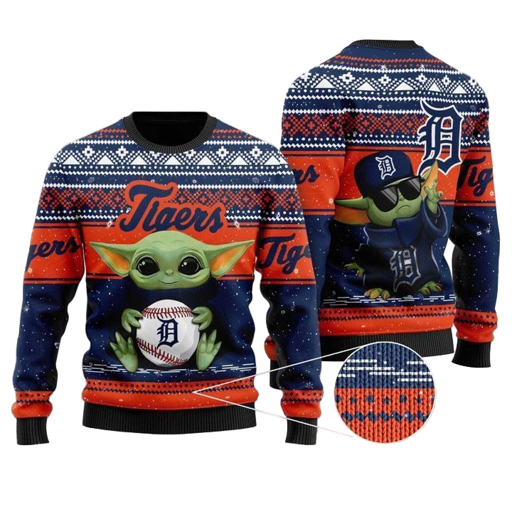 Detroit Tigers Baby Yoda Ugly Christmas Sweater ? Usalast
