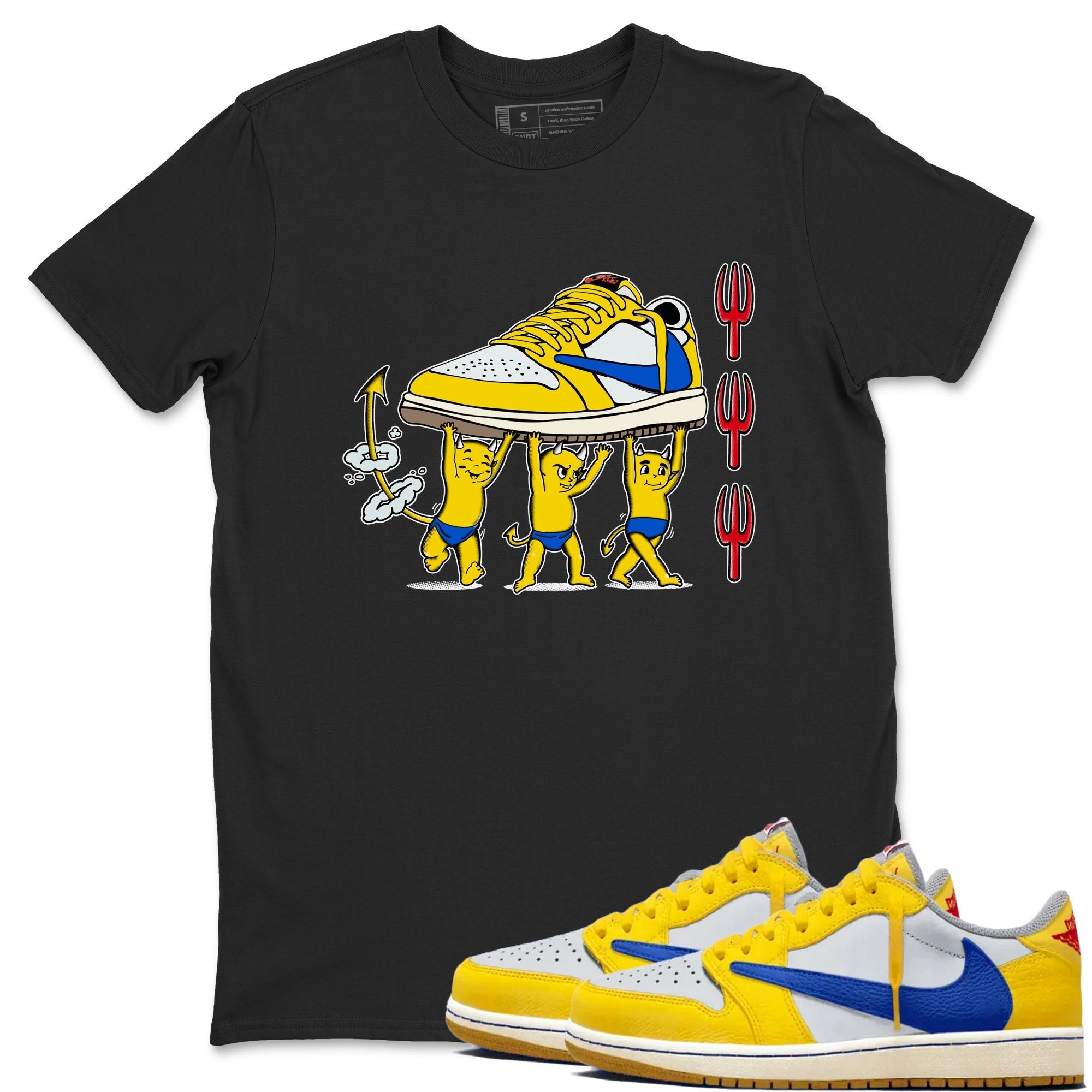 Devil Babies Sneaker Tees - Air Jordan 1 Travis Scott Canary