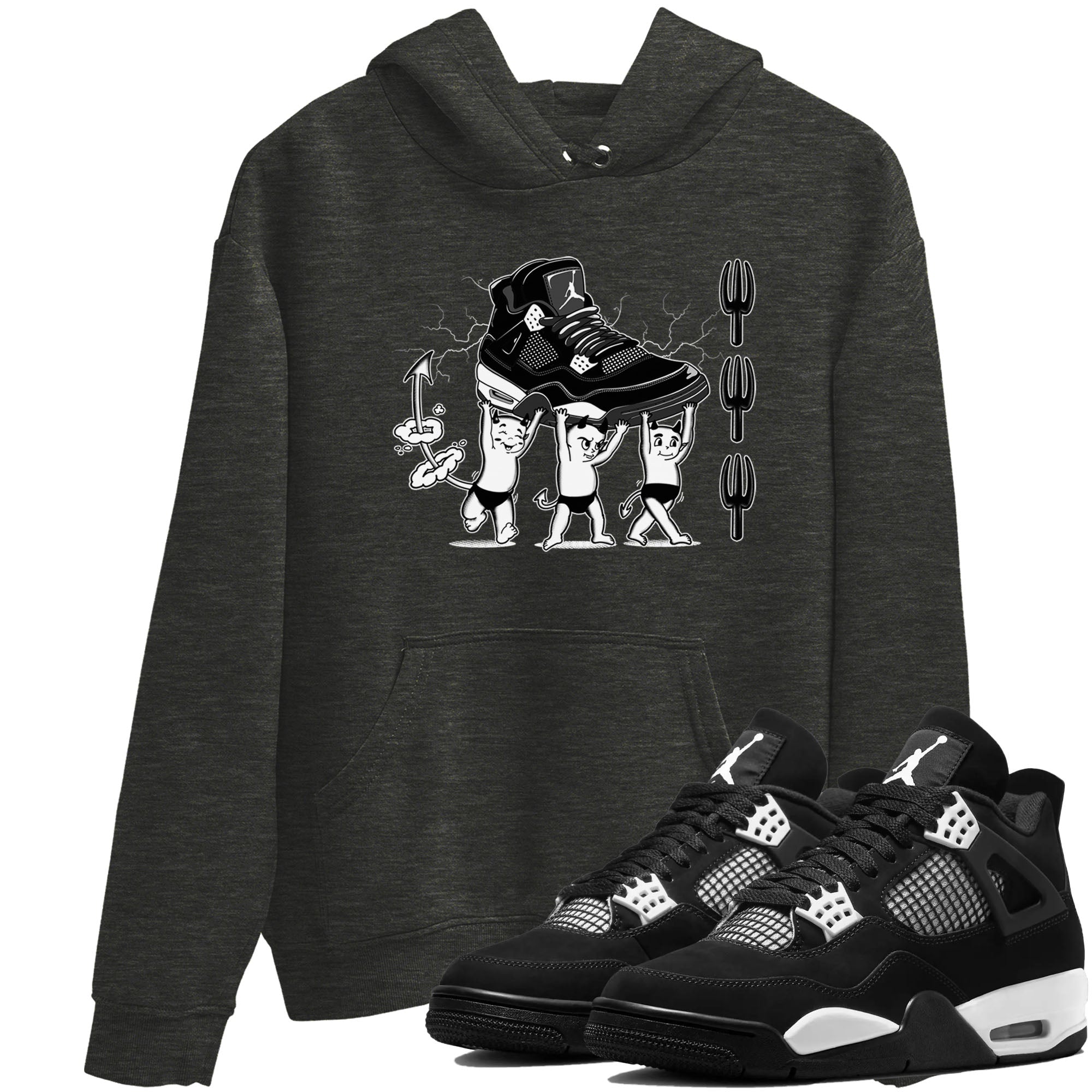Devil Babies Sneaker Tees - Air Jordan 4 White Thunder