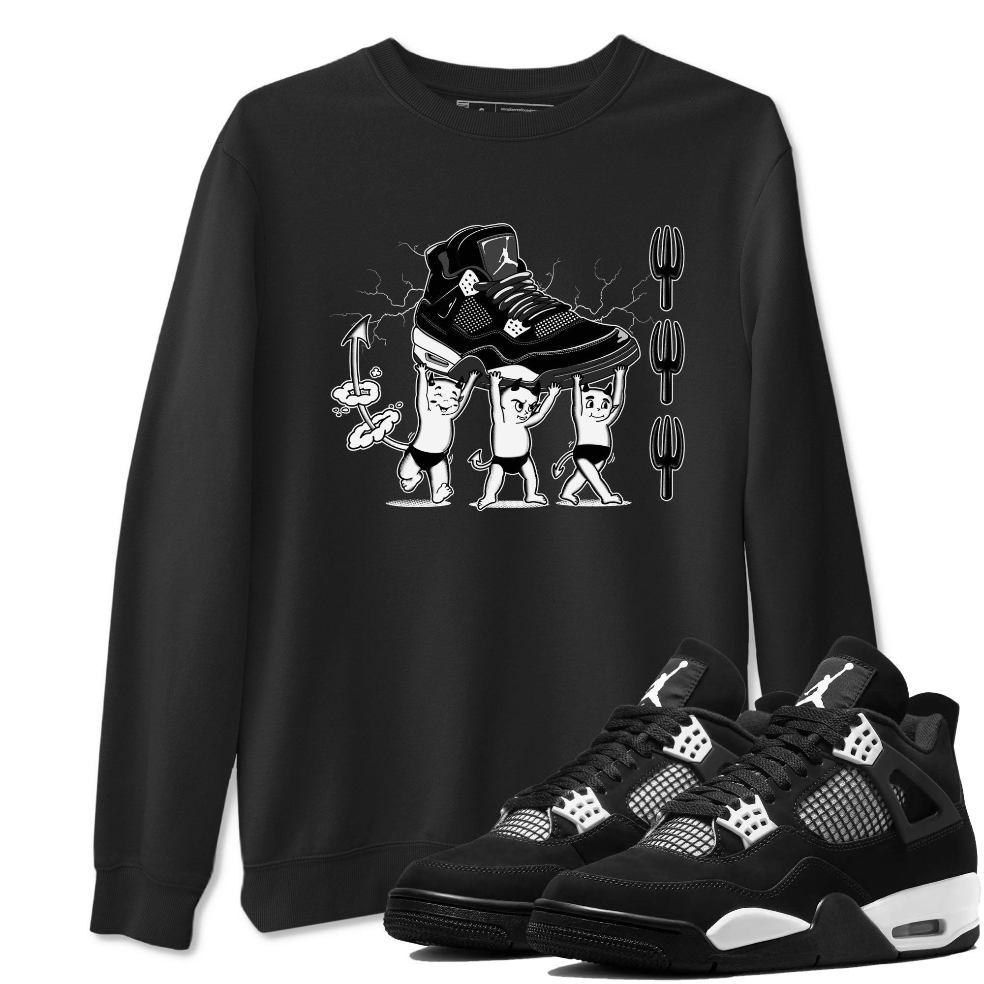 Devil Babies Sneaker Tees - Air Jordan 4 White Thunder