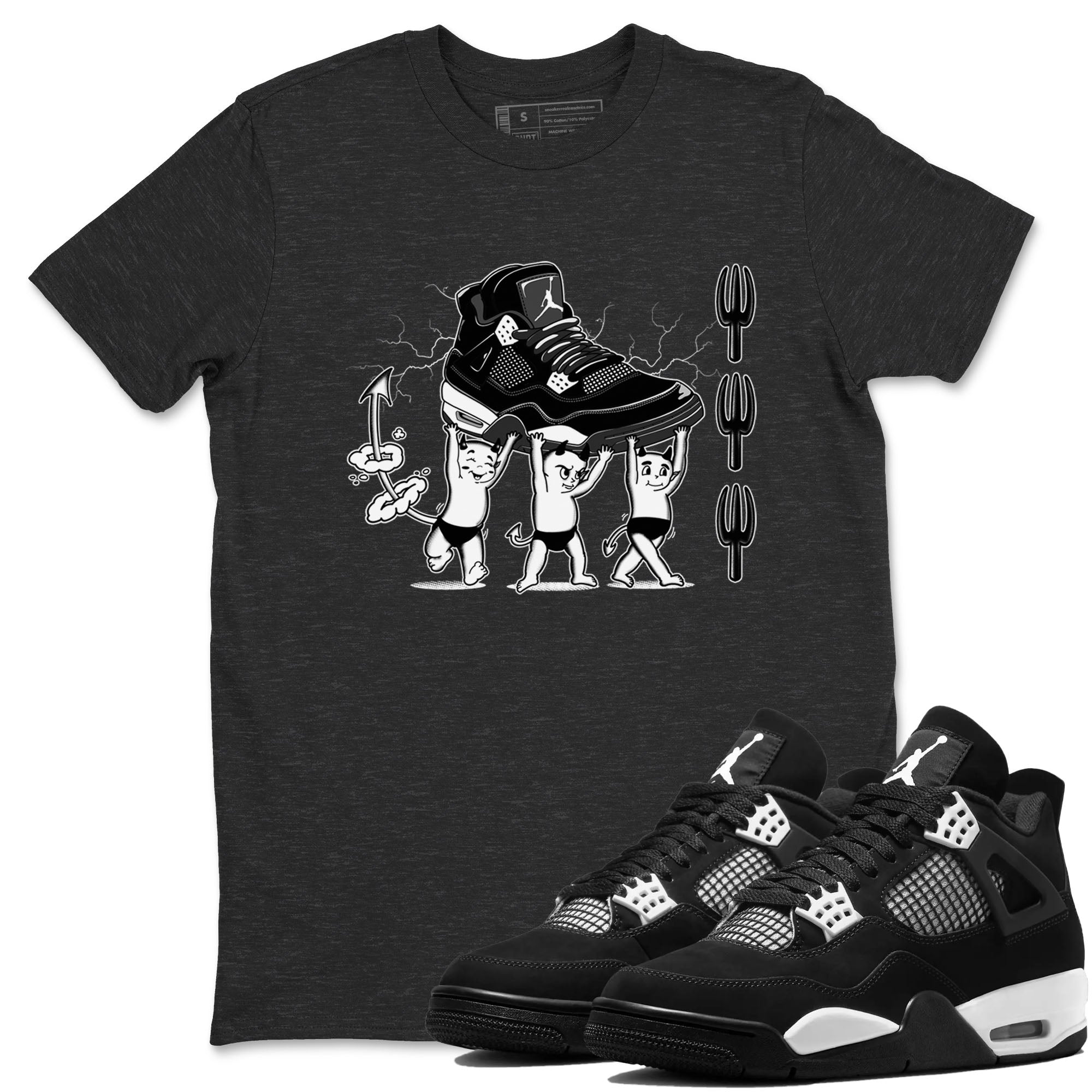Devil Babies Sneaker Tees - Air Jordan 4 White Thunder