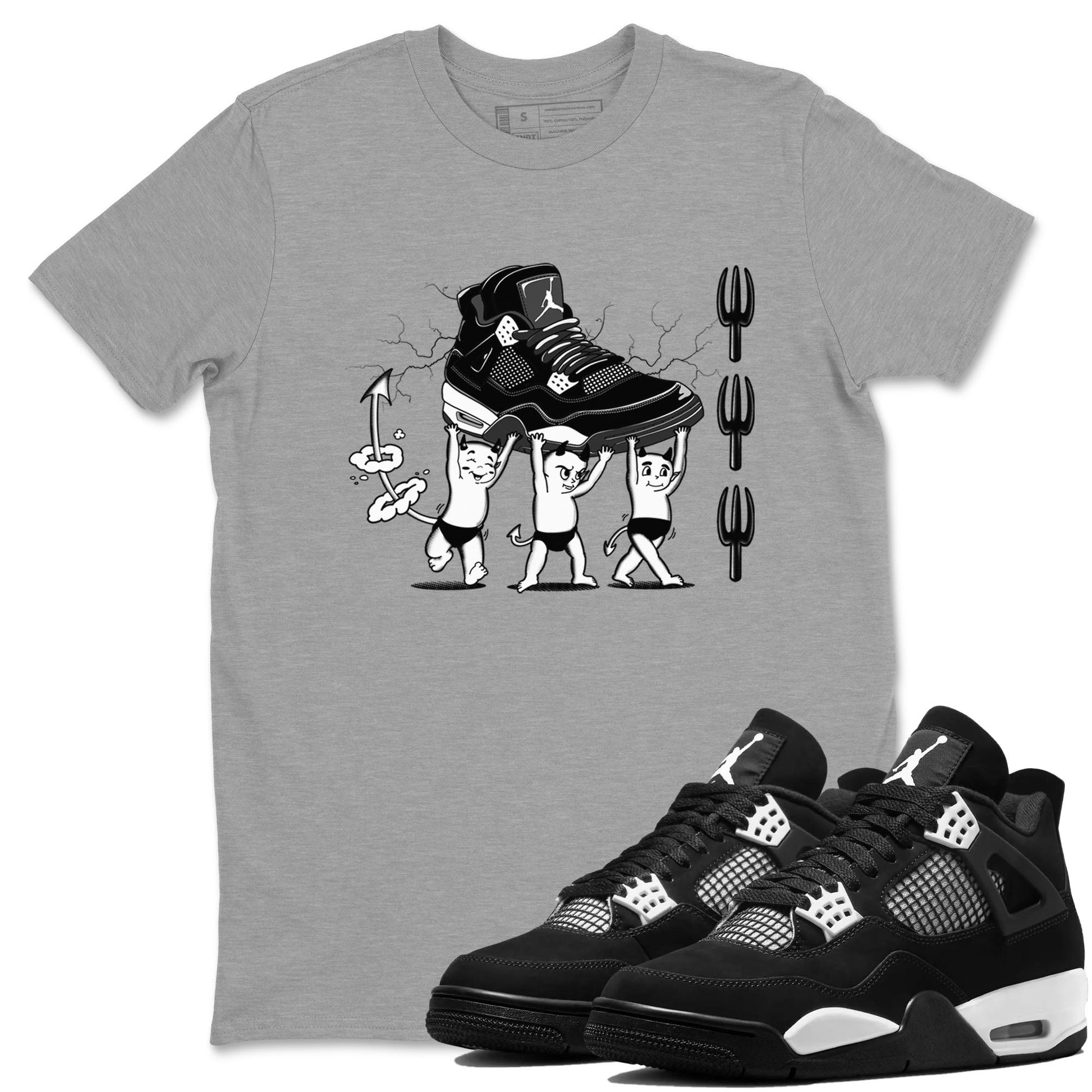 Devil Babies Sneaker Tees - Air Jordan 4 White Thunder