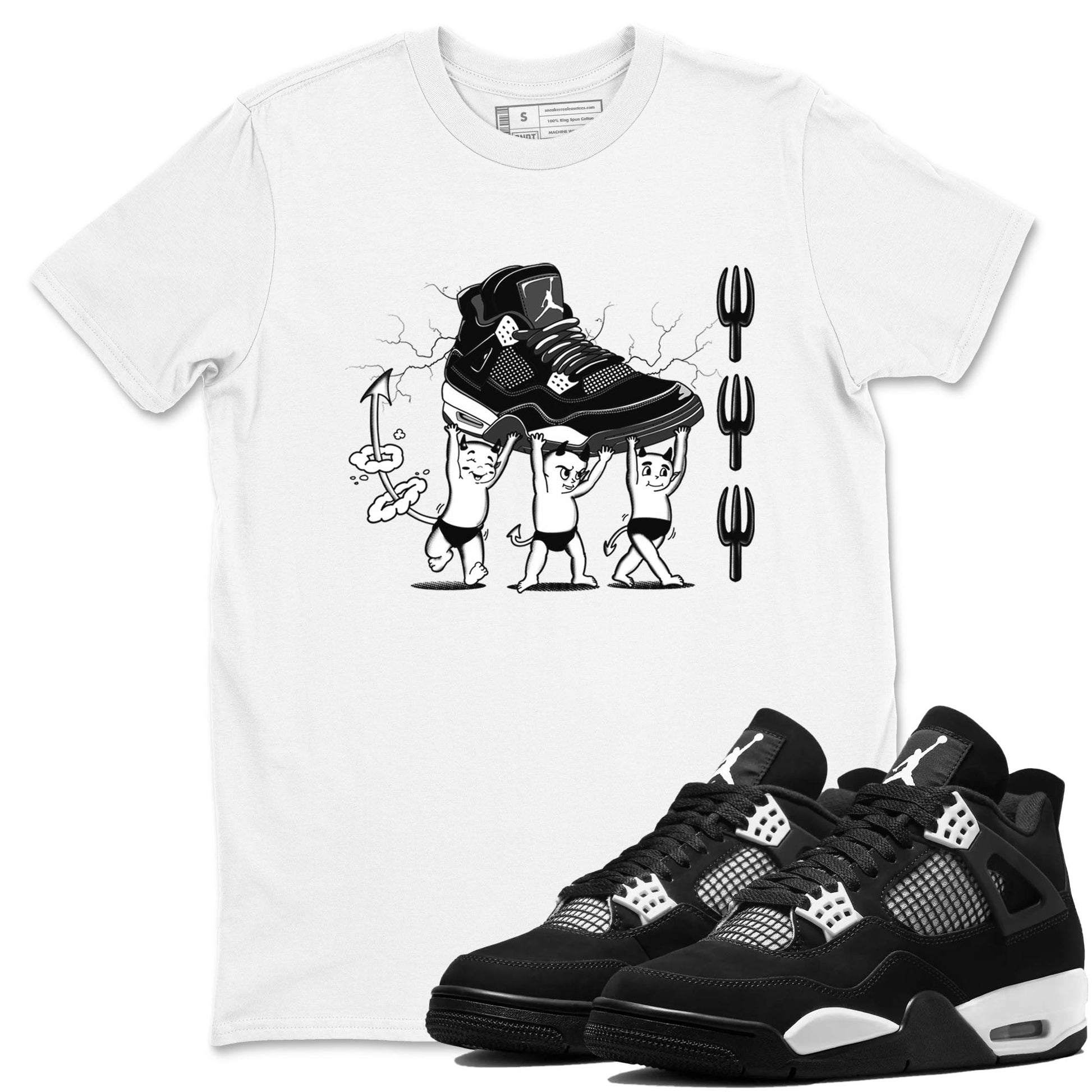 Devil Babies Sneaker Tees - Air Jordan 4 White Thunder