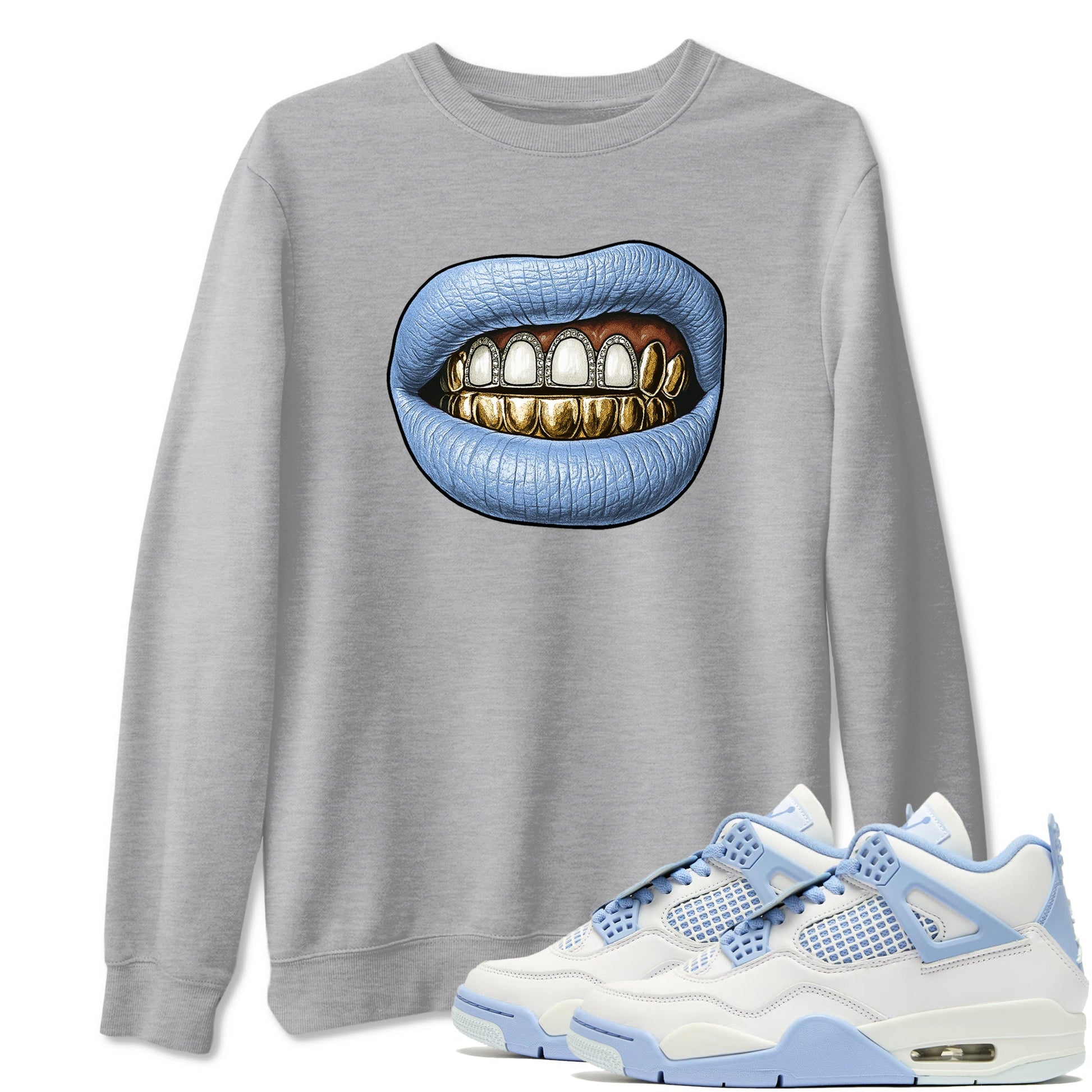 Diamond Teeth Sneaker Tees - Air Jordan 4 Forget Me Not