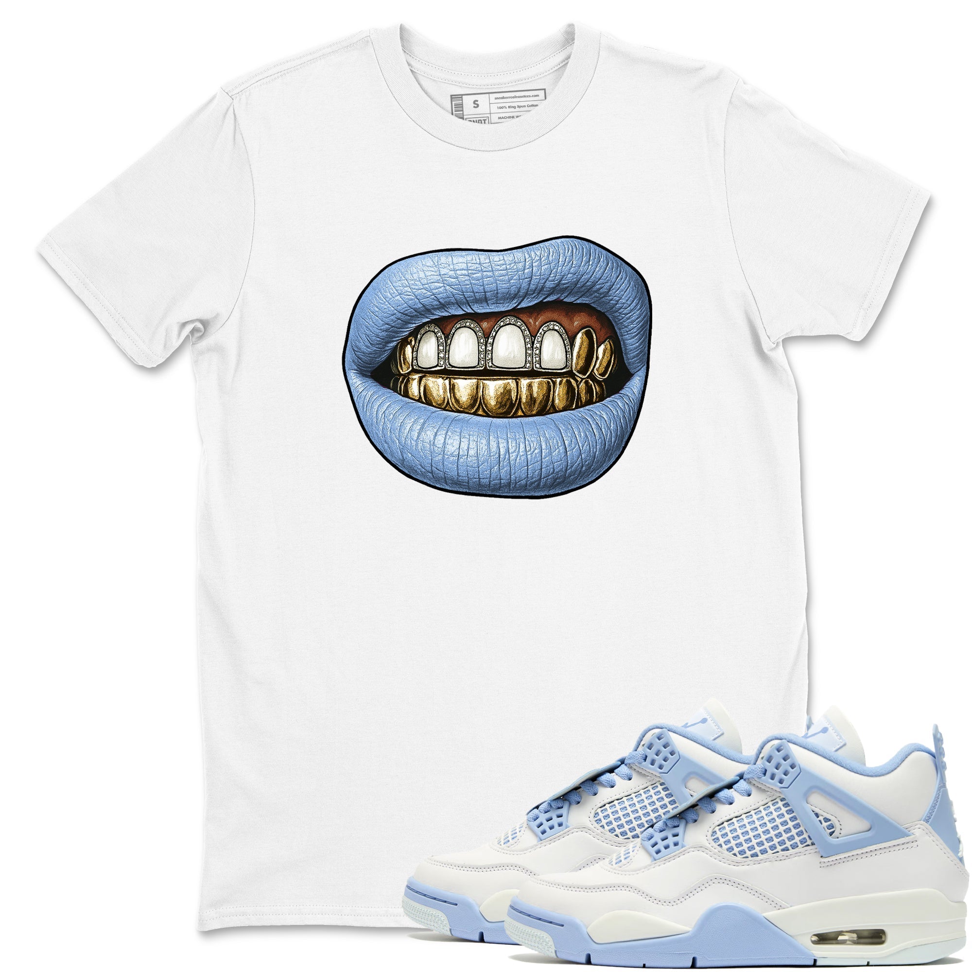 Diamond Teeth Sneaker Tees - Air Jordan 4 Forget Me Not